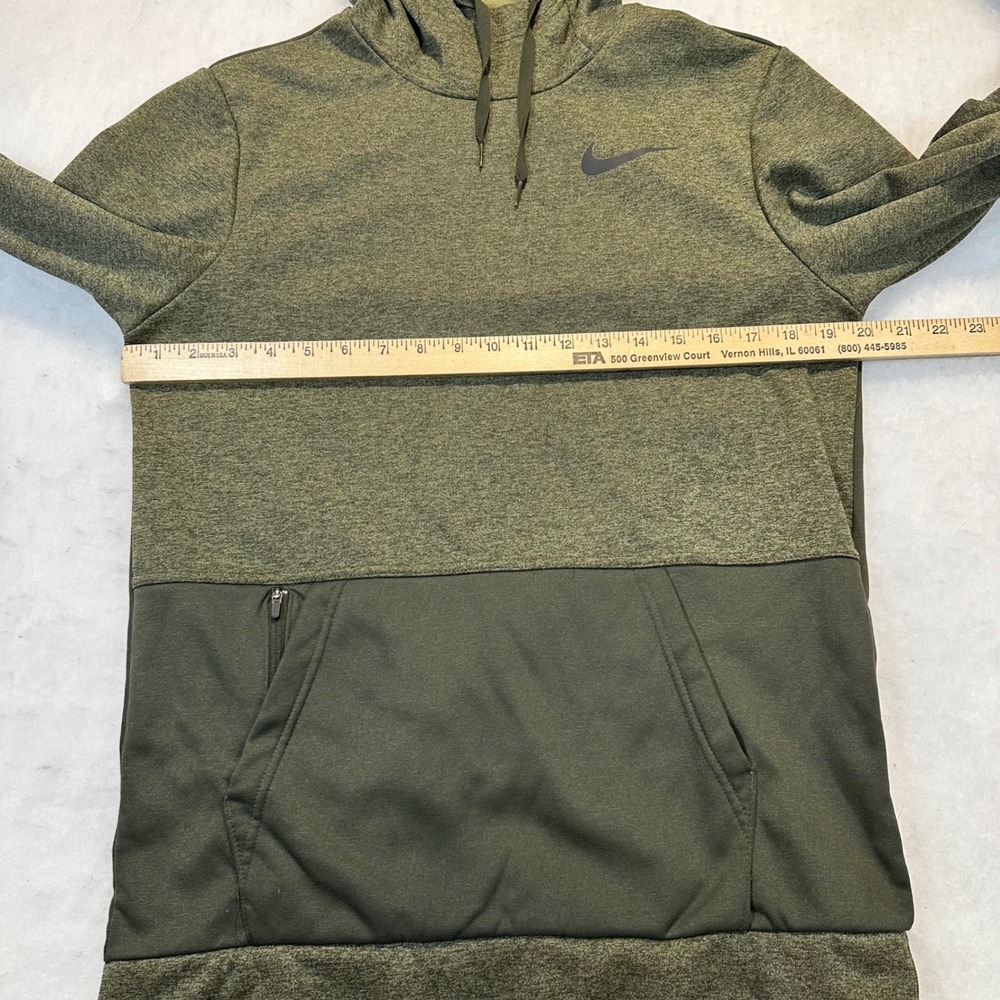 Nike Therma-FIT Hoodie Mens Small Green Athletic Outdoor Performance Pullover - Picture 6 of 9